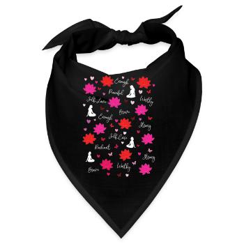 Lotusblüten & Affirmationen Achtsamkeits-Yoga - Bandana - Schwarz - Vorne