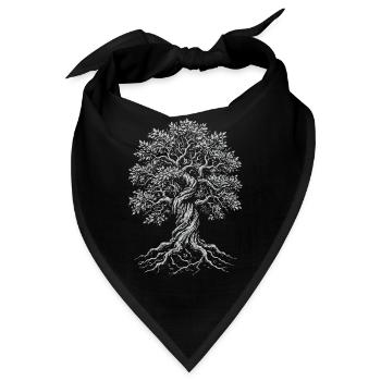 Verdrehte Eiche des Lebens - Bandana - Schwarz - Vorne