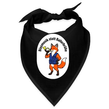 Jagdhornbläser T-Shirt Geschenk - Bandana - Schwarz - Vorne