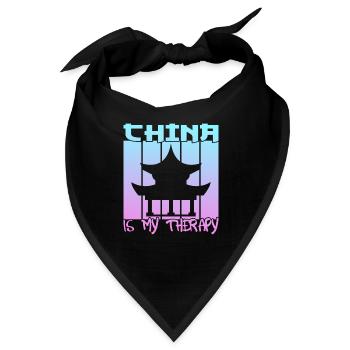 China is my Therapie - Bandana - Schwarz - Vorne