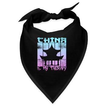China is my Therapie - Bandana - Schwarz - Vorne