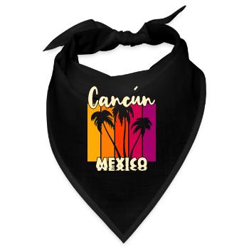 Cancun Mexico - Bandana - Schwarz - Vorne