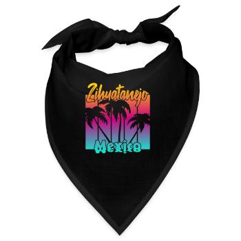 Zihuatanejo Mexico - Bandana - Schwarz - Vorne