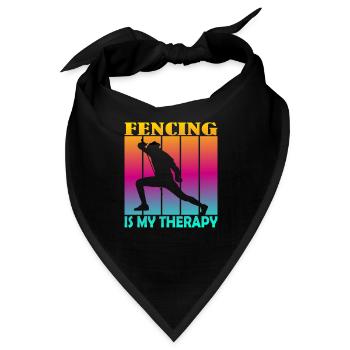 fencing is my therapy - Bandana - Schwarz - Vorne