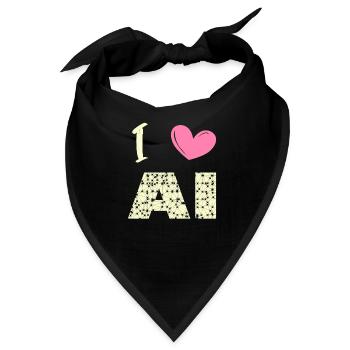 i love ai - Bandana - Schwarz - Vorne