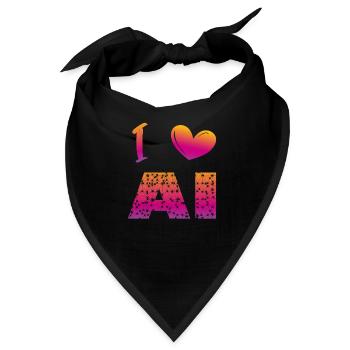 i love ai - Bandana - Schwarz - Vorne