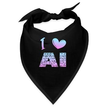 i love ai - Bandana - Schwarz - Vorne