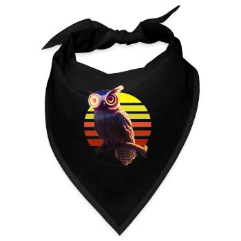 Roboter Eule Hybrid Wesen - Bandana - Schwarz - Vorne