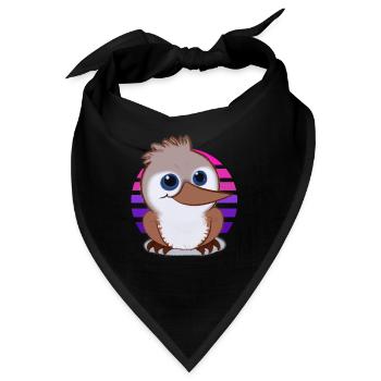 Kookaburra Zeichnung - Bandana - Schwarz - Vorne