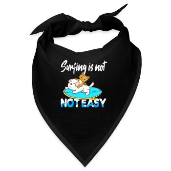 Surfing is not not easy - Bandana - Schwarz - Vorne