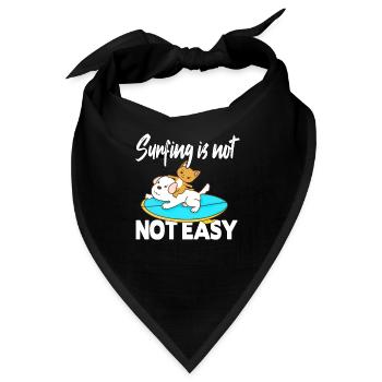 Surfing is not not easy - Bandana - Schwarz - Vorne
