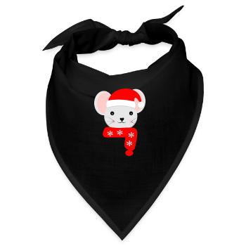Weihnachtsmaus an Weihnachten - Bandana - Schwarz - Vorne