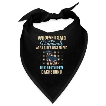 Dackel Hund - Bandana - Schwarz - Vorne