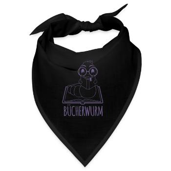 Leseratte Silhouette - Für Bücherwürmer und - Bandana - Schwarz - Vorne