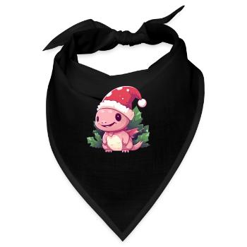 Weihnachts-Axolotl Mistelzweig - Bandana - Schwarz - Vorne