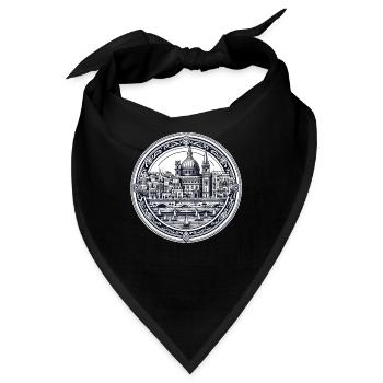 Historisches Valletta: Hafenansicht und - Bandana - Schwarz - Vorne