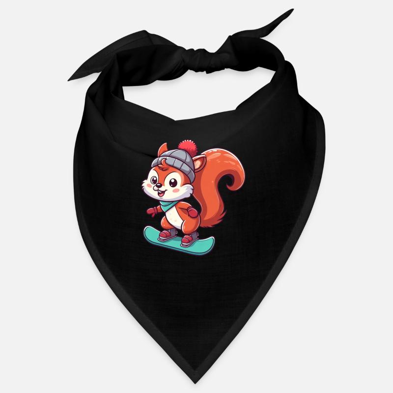 Winterabenteuer mit Eichhörnchen – Snowboard-Spaß Bandana