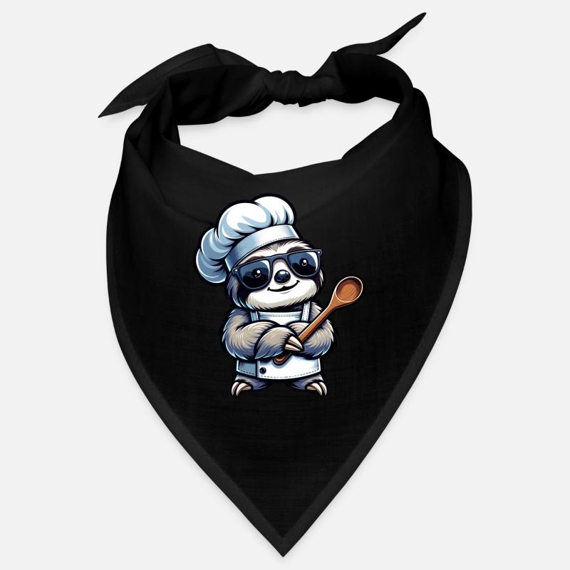 Cute Sloth Chef Comic Design Bandana