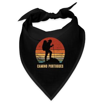 Camino Portugues Jakobsweg Pilgern Reise Portugal - Bandana - Schwarz - Vorne