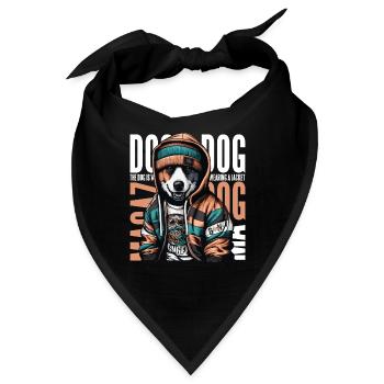 URBAN CHIC: HUND UMARMT DAS STADTLEBEN MIT STIL - Bandana - Schwarz - Vorne