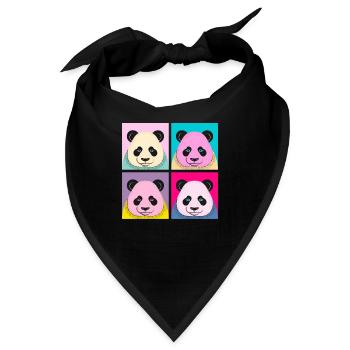 Pop Art Panda - Bandana - Schwarz - Vorne