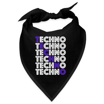 Techno | Tomorrowland, Festival, Open Air, Musik - Bandana - Schwarz - Vorne