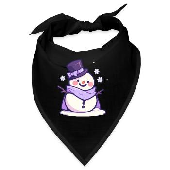 Süßer Weihnachts Schneemann - Festtags-Design - Bandana - Schwarz - Vorne