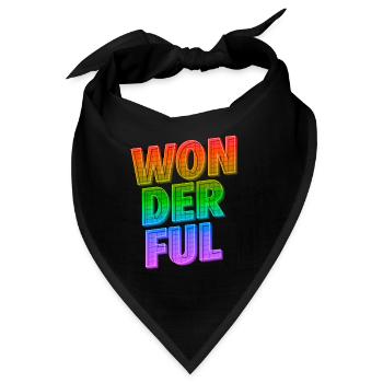 Wonderful | Strahle mit positiver LGBTQ Energie - Bandana - Schwarz - Vorne