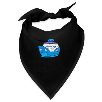 Süßes Kawaii Kreuzfahrtschiff Kreuzfahrt - Bandana - Schwarz - Vorne