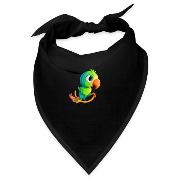 Vogel Wippe Papagei grün - Bandana - Schwarz - Vorne