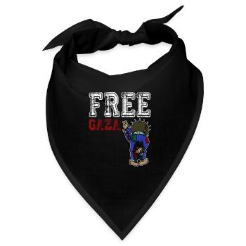 Free Gaza, Free Palestine, Save Gaza, Palestina - Bandana - Schwarz - Vorne