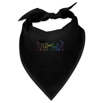 Kendo LGBT Rainbow Kenjutsu Kata Shinai Samurai - Bandana - Schwarz - Vorne