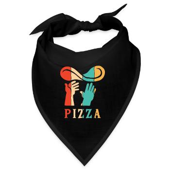 Retro Pizza Pizzablech Pizzaofen Pizza Liebhaber - Bandana - Schwarz - Vorne