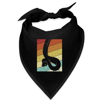 Retro Schuppenkriechtiere Python Schlange Banana - Bandana - Schwarz - Vorne
