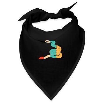 Retro Schuppenkriechtiere Python Schlange Banana - Bandana - Schwarz - Vorne