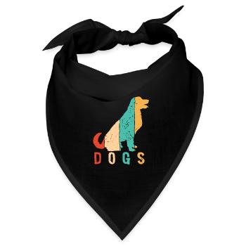 Retro Vierbeiner Wauwau Rüde Hundebesitzer Hund - Bandana - Schwarz - Vorne