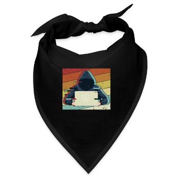 Retro Sniffer Social Engineering Phishing Grey - Bandana - Schwarz - Vorne