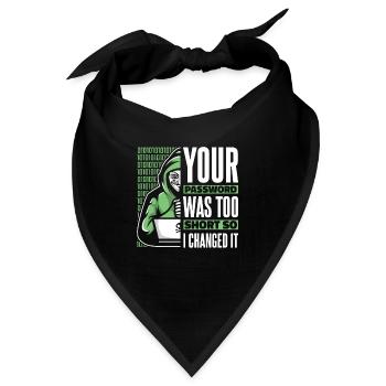 Your Password Was Too Short Phishing Sniffer Grey - Bandana - Schwarz - Vorne