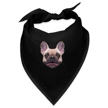 Polygon Hund Vierbeiner Wauwau Französische - Bandana - Schwarz - Vorne