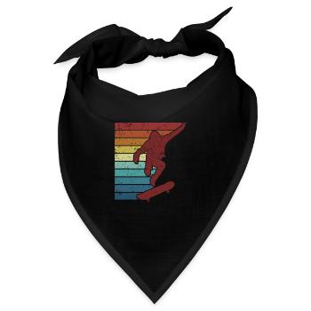 Retro Skatergirl Skaterboy Skatepark Skater - Bandana - Schwarz - Vorne
