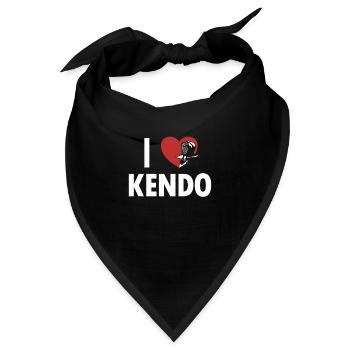 I love Kendo Kata Kenjutsu Japanischer Samurai - Bandana - Schwarz - Vorne