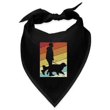 Retro Rüde Vierbeiner Wauwau Hundebesitzer Hund - Bandana - Schwarz - Vorne