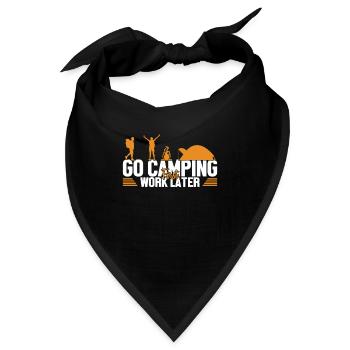 Camping First Work Later Zelten Glamping Camper - Bandana - Schwarz - Vorne