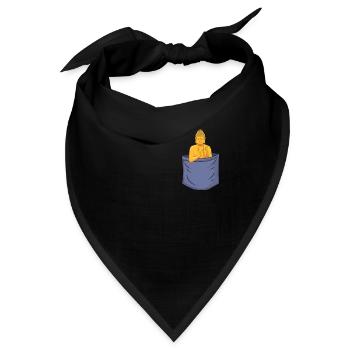 Buddhismus Brusttasche Buddhistische Symbolstatue - Bandana - Schwarz - Vorne