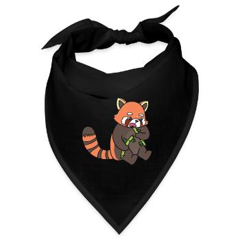 Ein roter Panda isst Bambus. - Bandana - Schwarz - Vorne