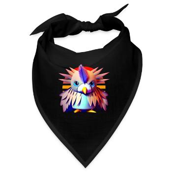 Polygon Vogel - Bandana - Schwarz - Vorne