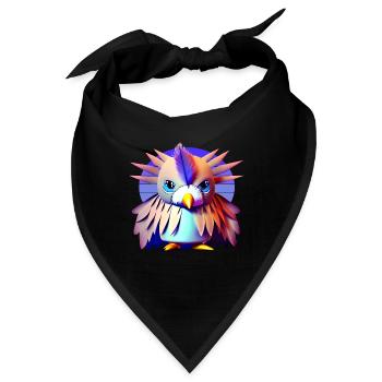 Polygon Vogel - Bandana - Schwarz - Vorne
