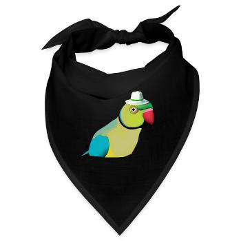 Indischer Ringelhals Papagei - Bandana - Schwarz - Vorne