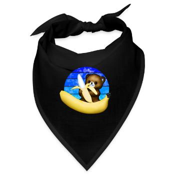 Der Bär und die Riesenbanane - Bandana - Schwarz - Vorne