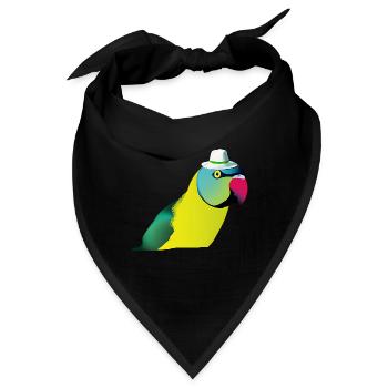 Indischer Ringelhals Papagei - Bandana - Schwarz - Vorne